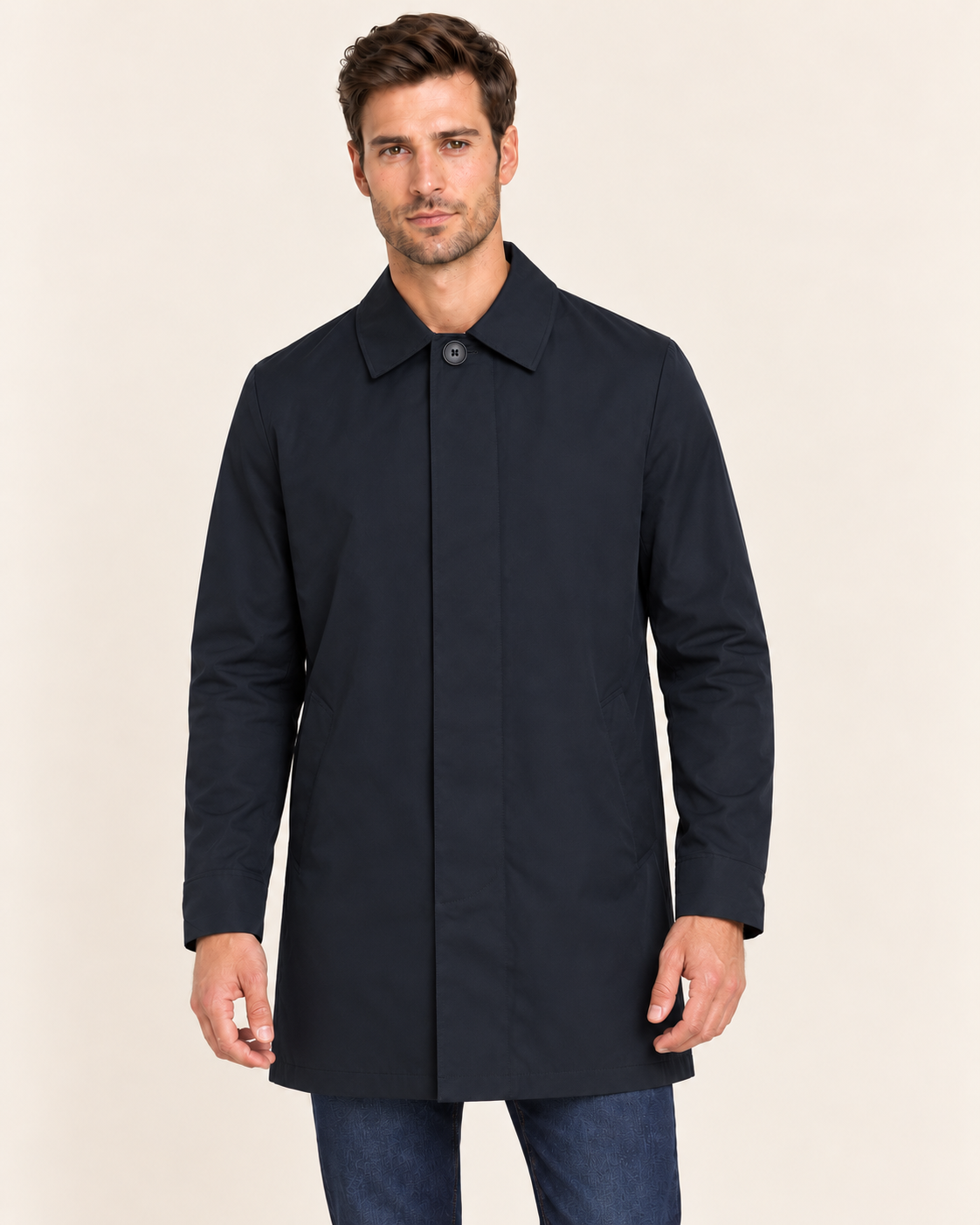 Men's Showerproof Mac Raincoat in Navy, alternate view