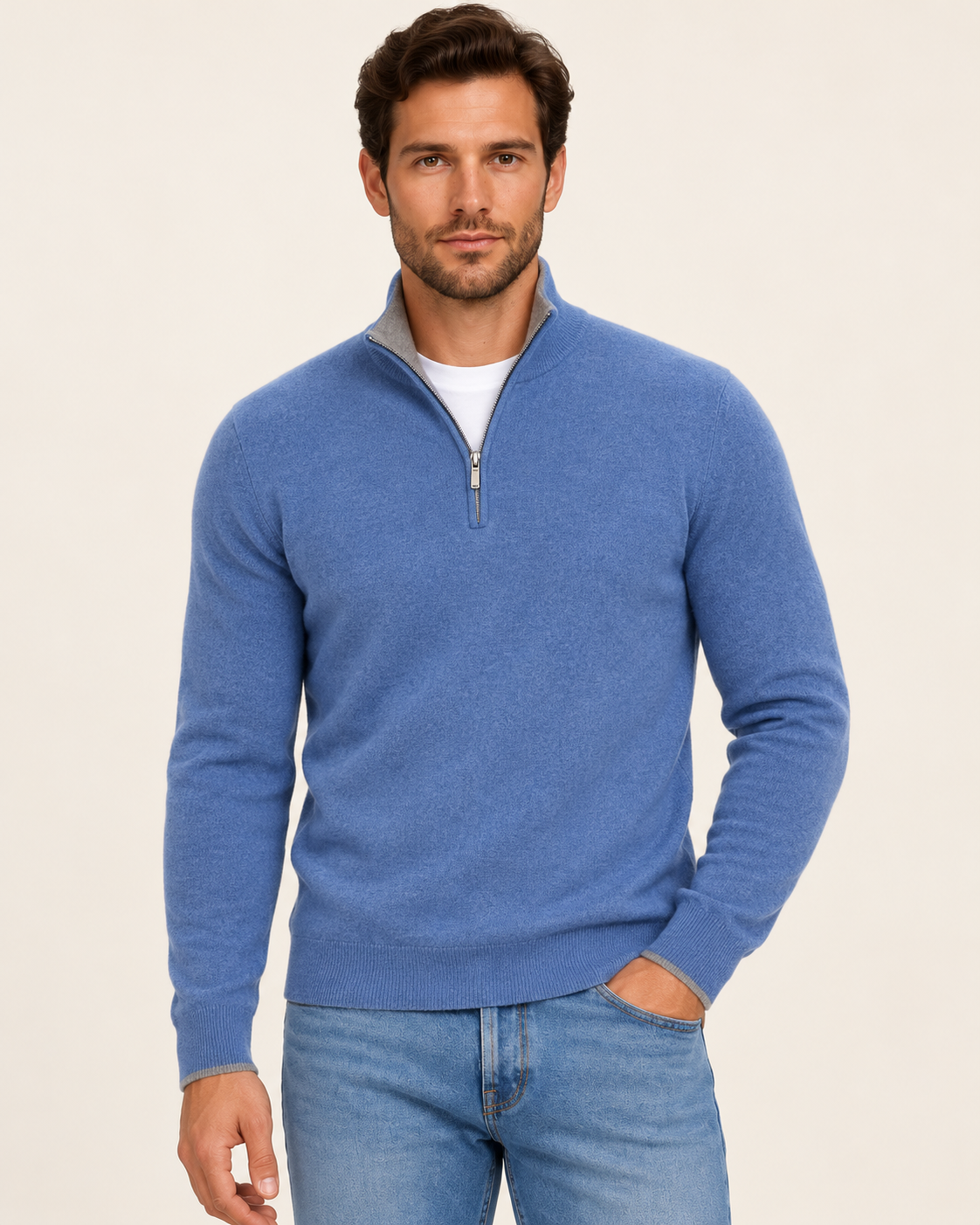Men's Soft Knit Half Zip Jumper