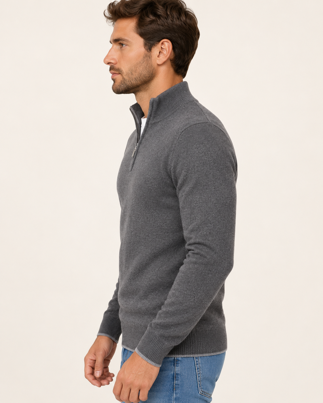 Men's Soft Knit Half Zip Jumper