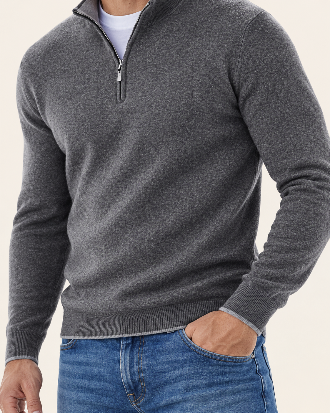 Men's Soft Knit Half Zip Jumper