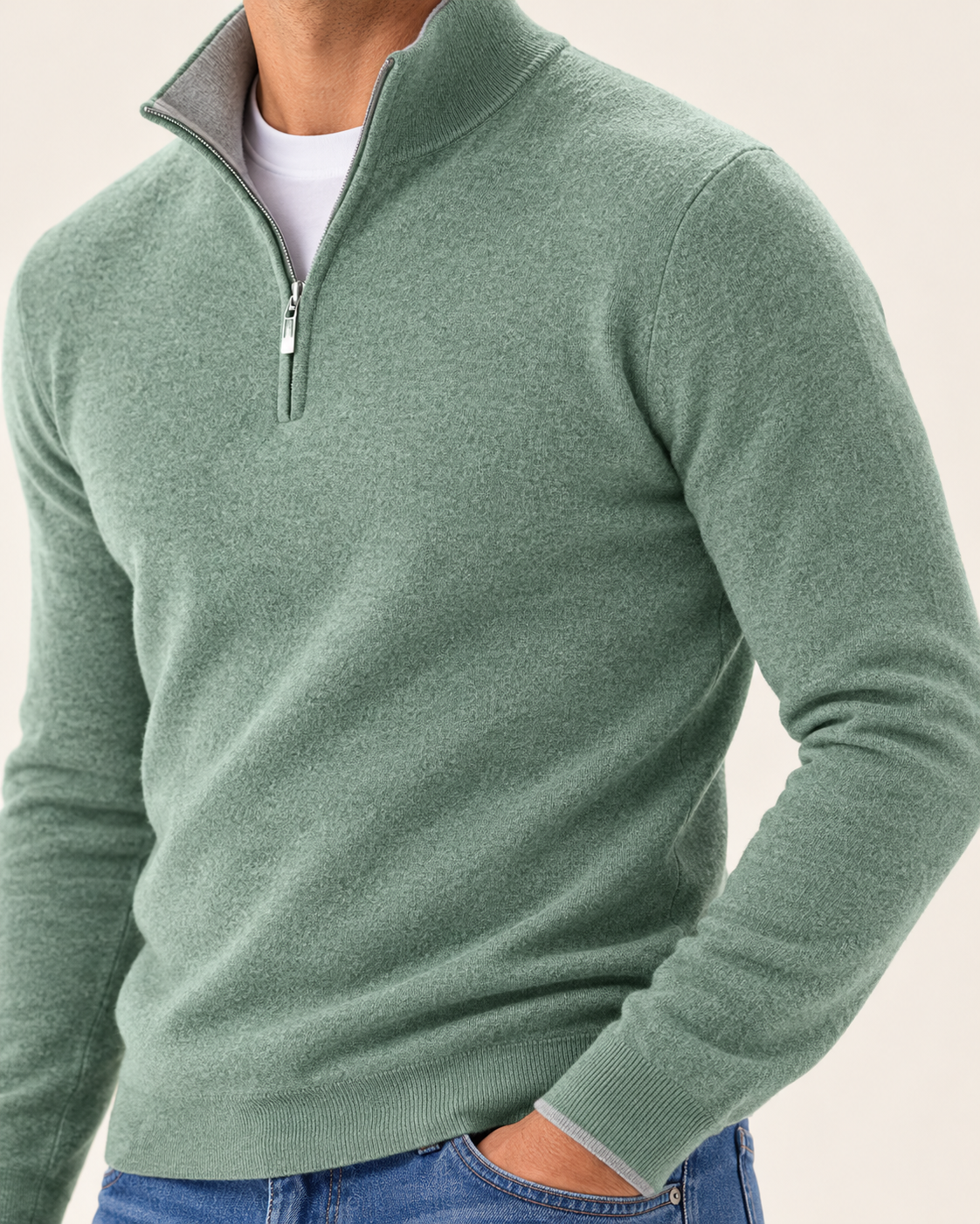 Men's Soft Knit Half Zip Jumper