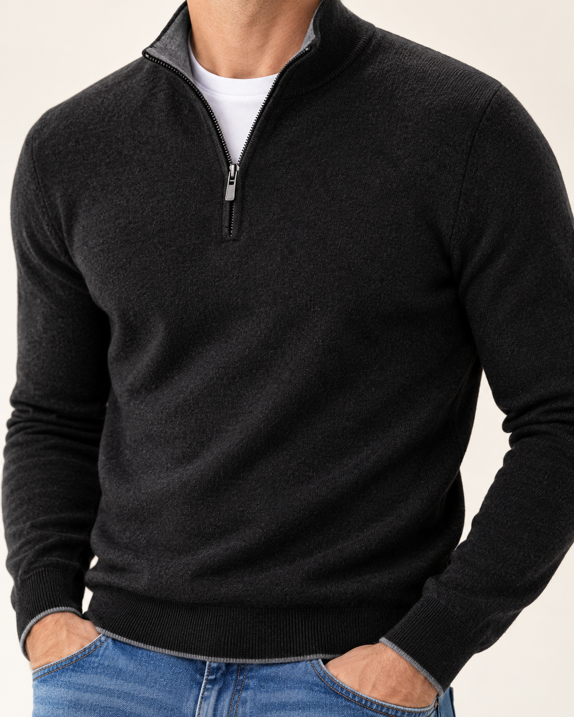 Men's Soft Knit Half Zip Jumper