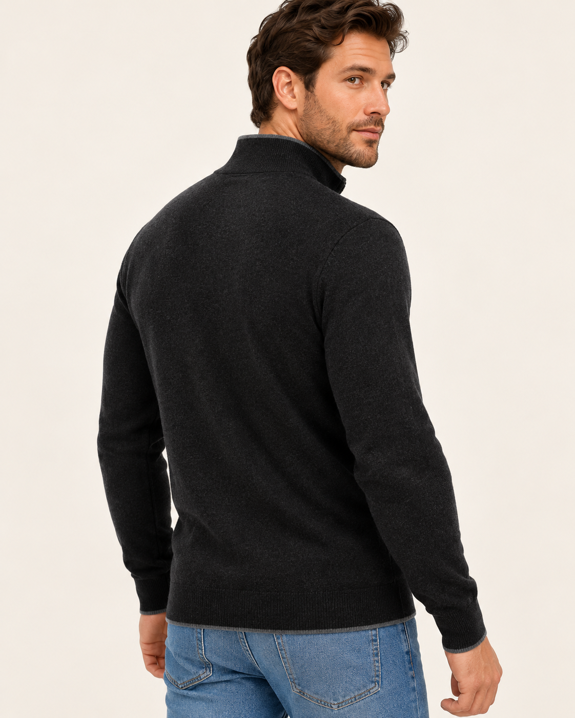 Men's Soft Knit Half Zip Jumper