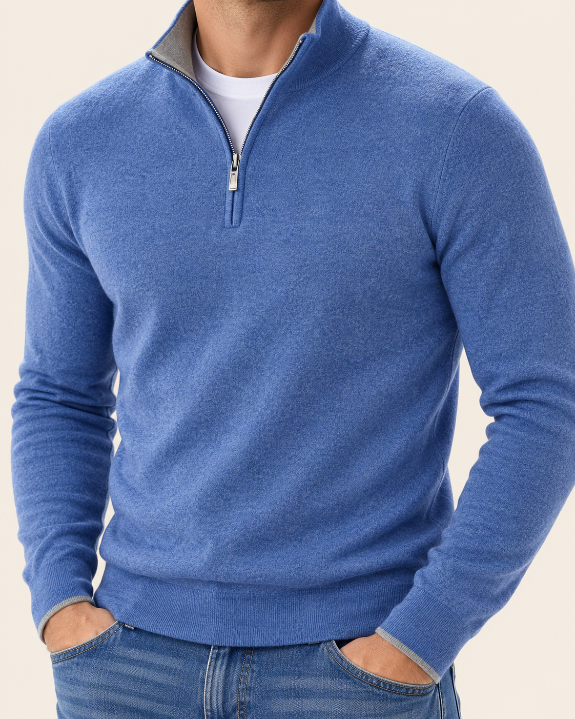 Men's Soft Knit Half Zip Jumper