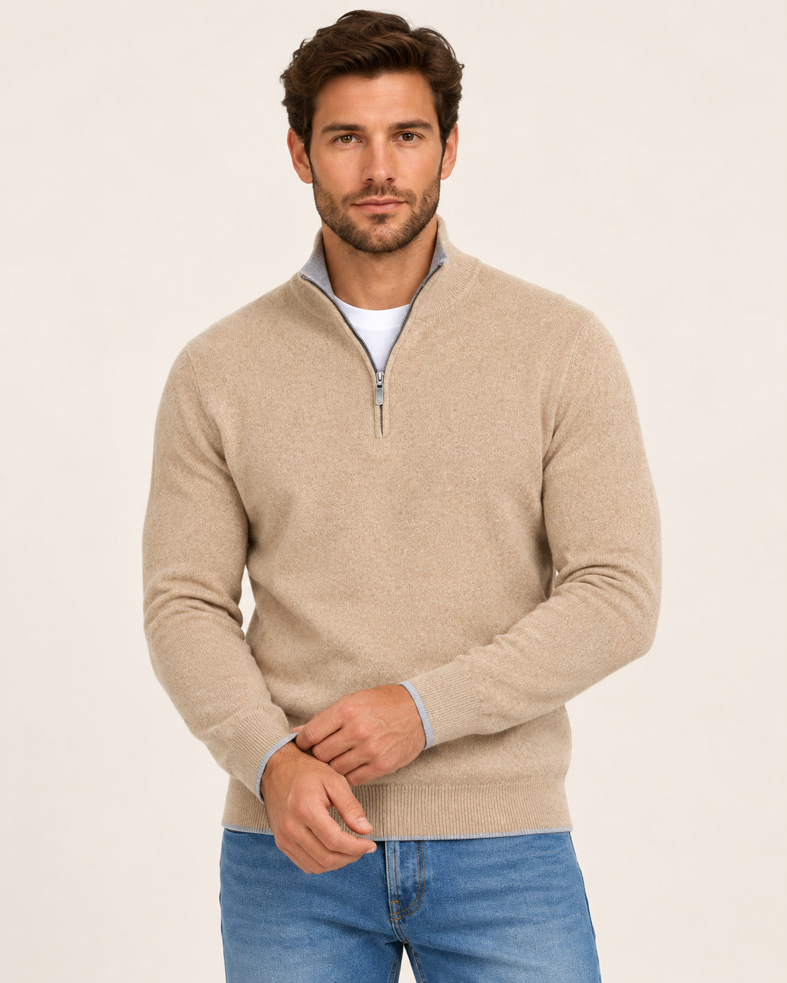 Men's Soft Knit Half Zip Jumper