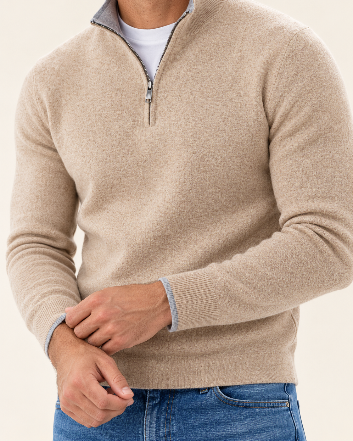 Men's Soft Knit Half Zip Jumper