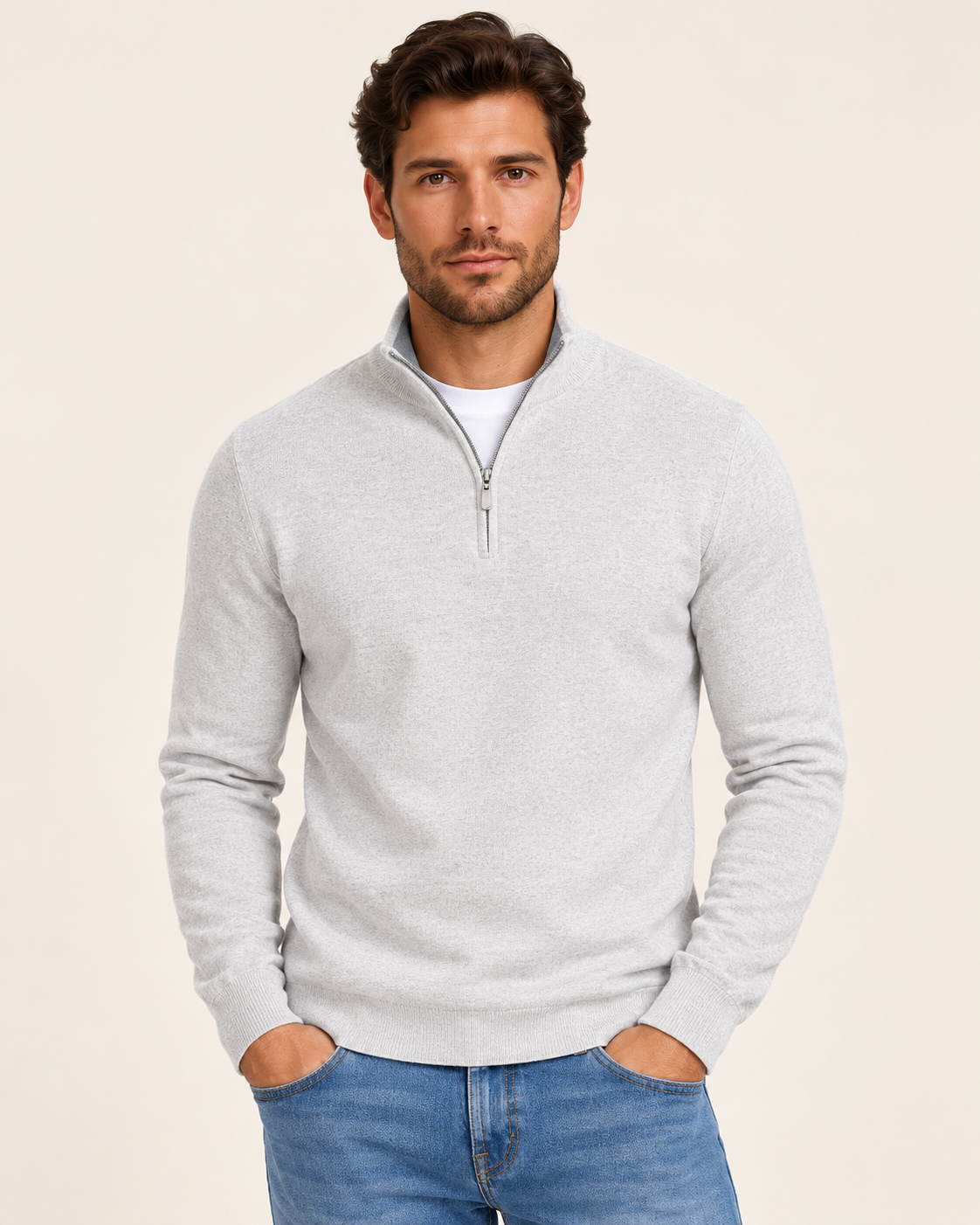 Men's Soft Knit Half Zip Jumper
