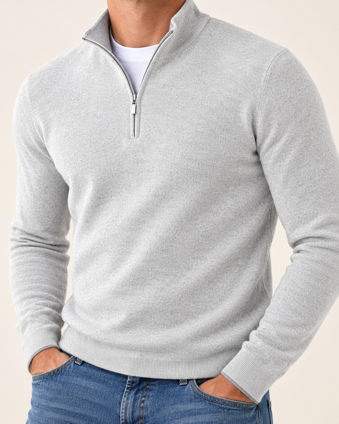 Men's Soft Knit Half Zip Jumper