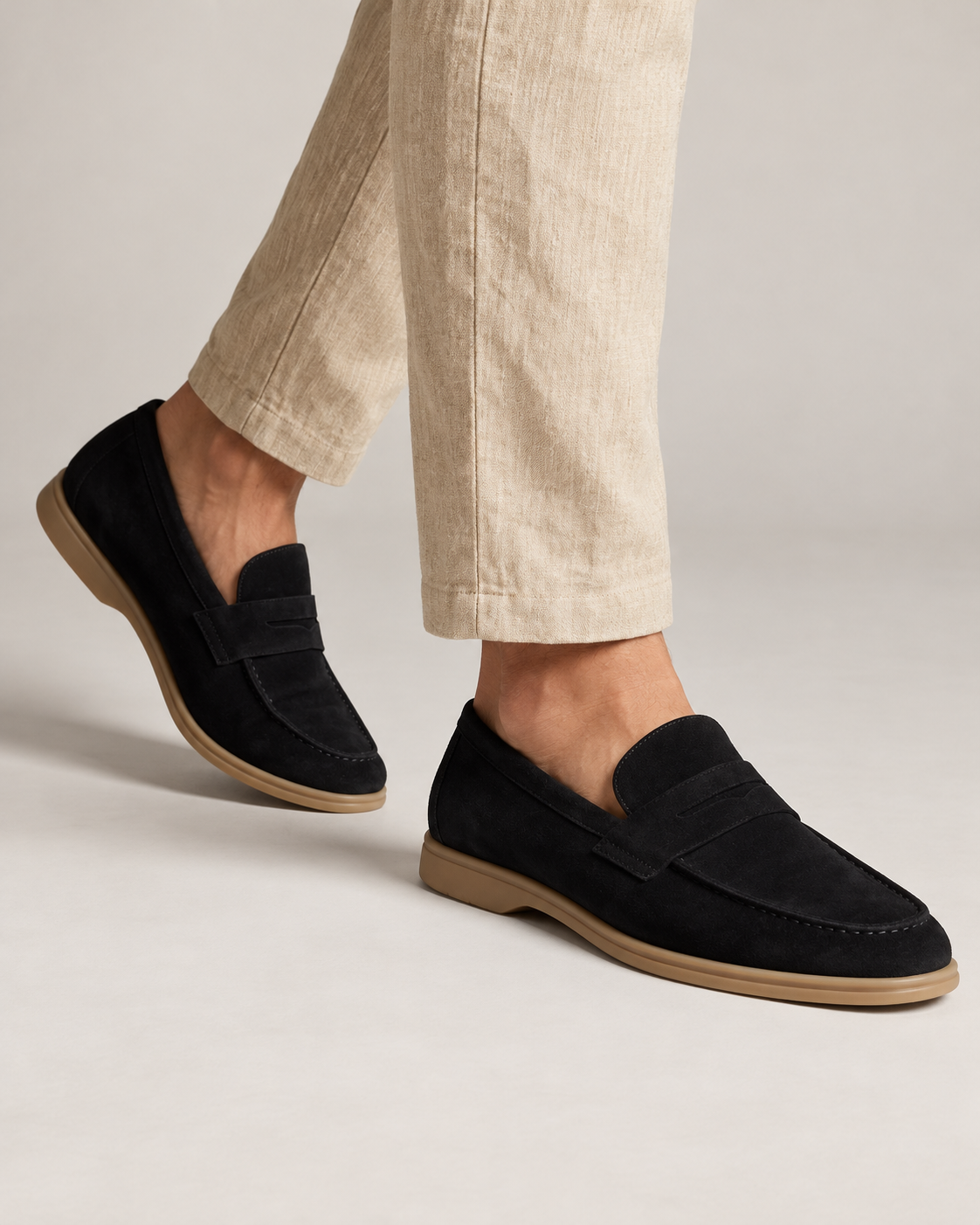 Men's Suede Look Penny Loafers