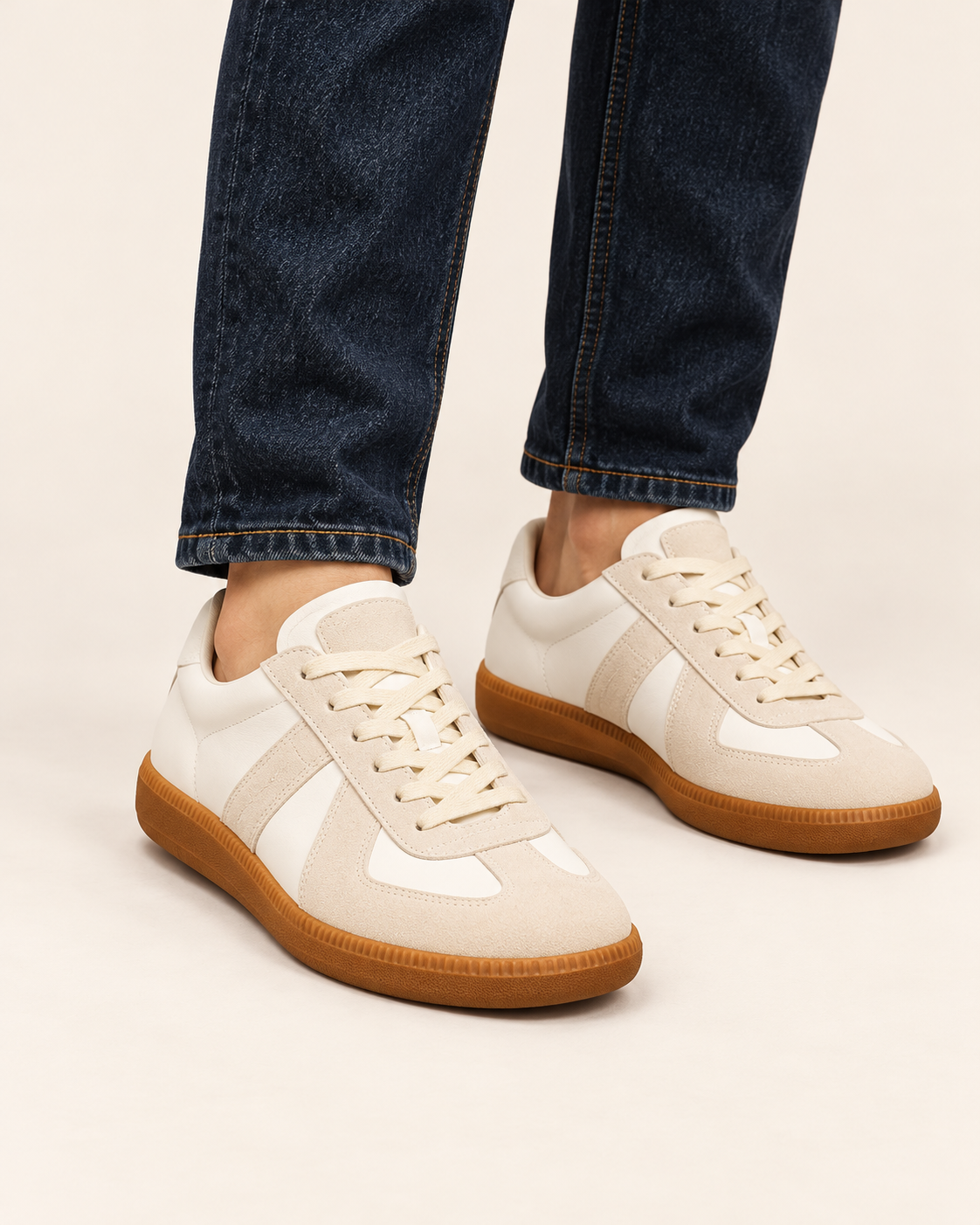Men's Suede Panel Gum Sole Trainers