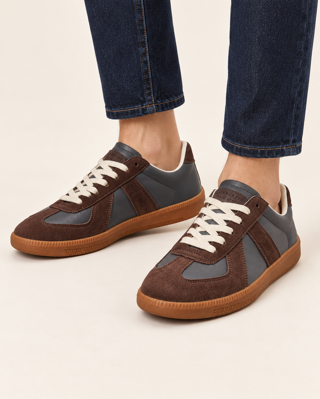 Men's Suede Panel Gum Sole Trainers