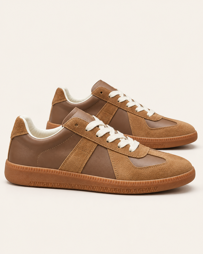 Men's Suede Panel Gum Sole Trainers
