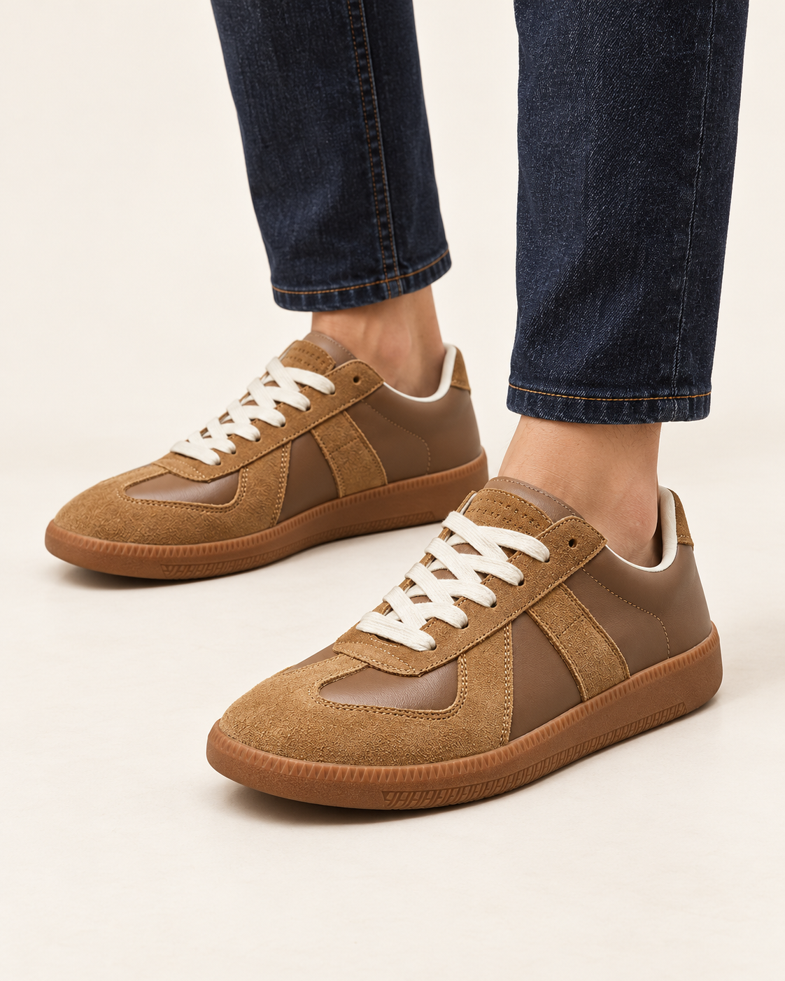 Men's Suede Panel Gum Sole Trainers