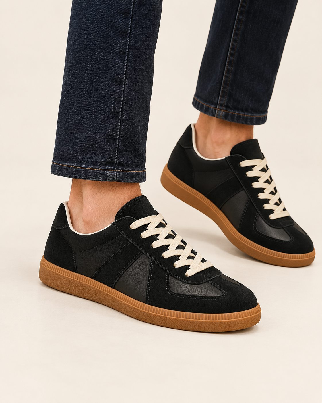 Men's Suede Panel Gum Sole Trainers