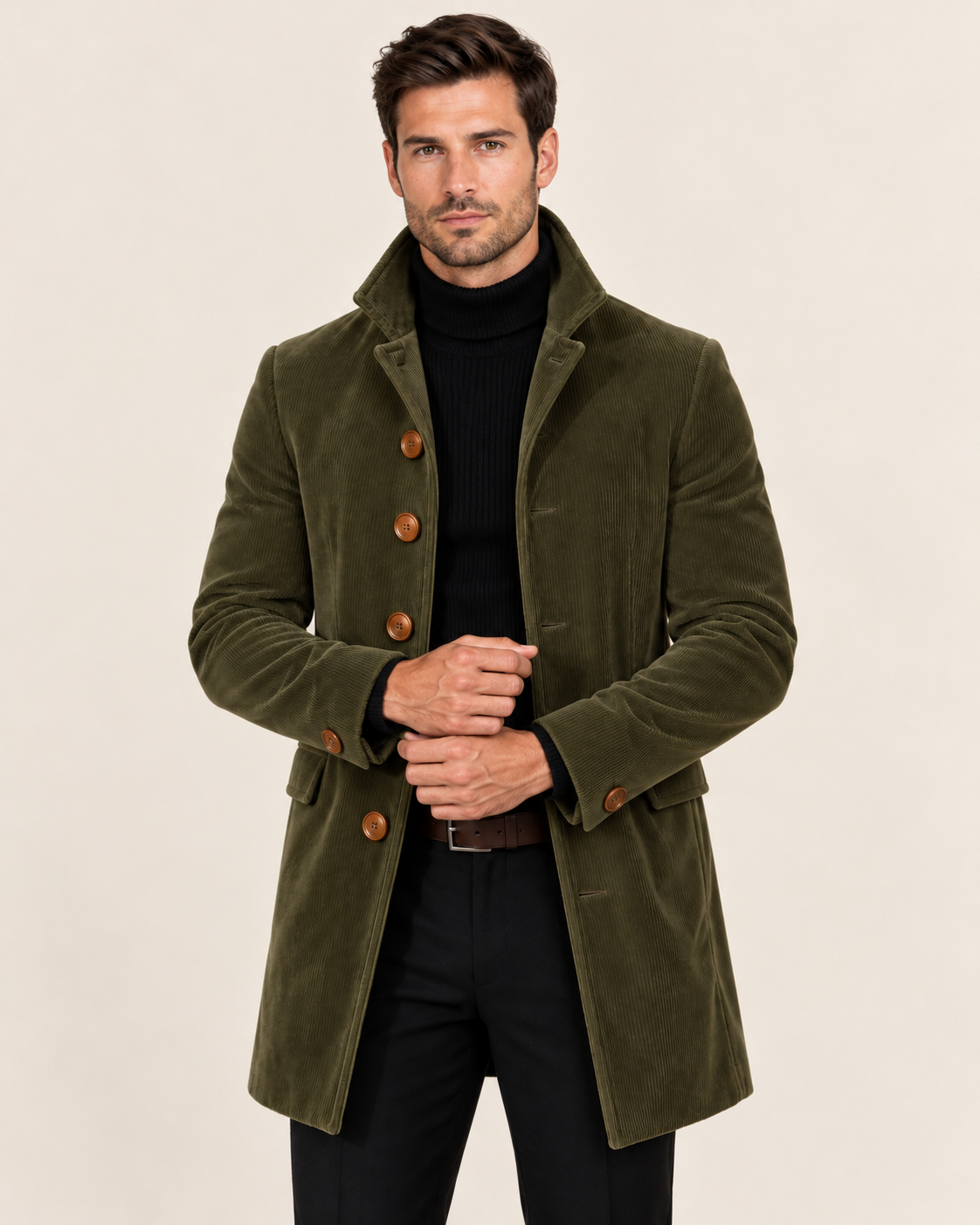 Men's Tailored Stand Collar Coat