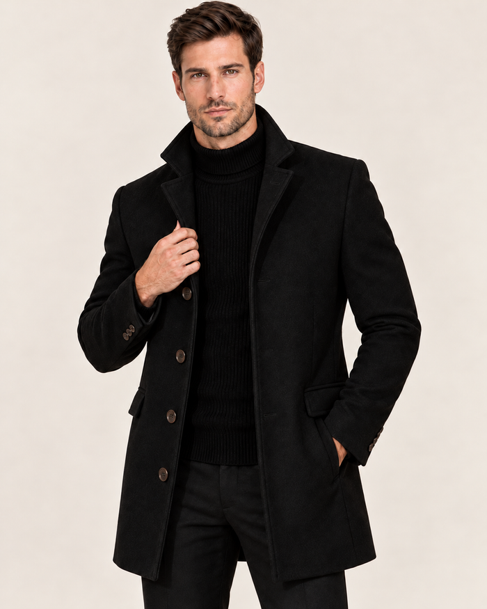 Men's Tailored Stand Collar Coat