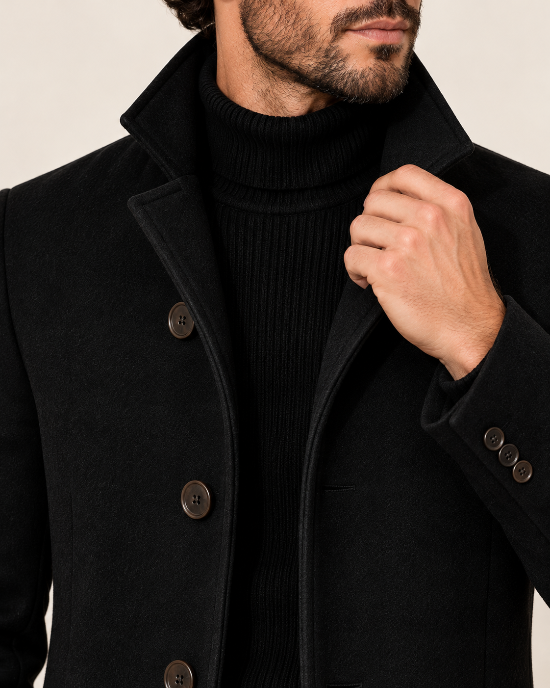 Men's Tailored Stand Collar Coat