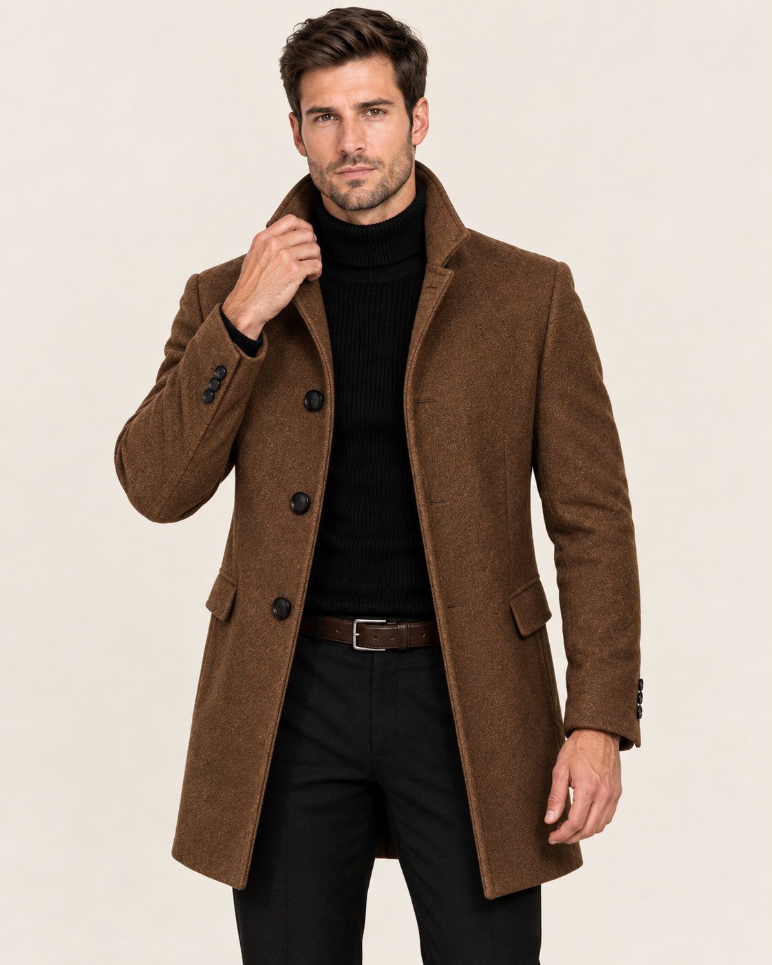 Men's Tailored Stand Collar Coat