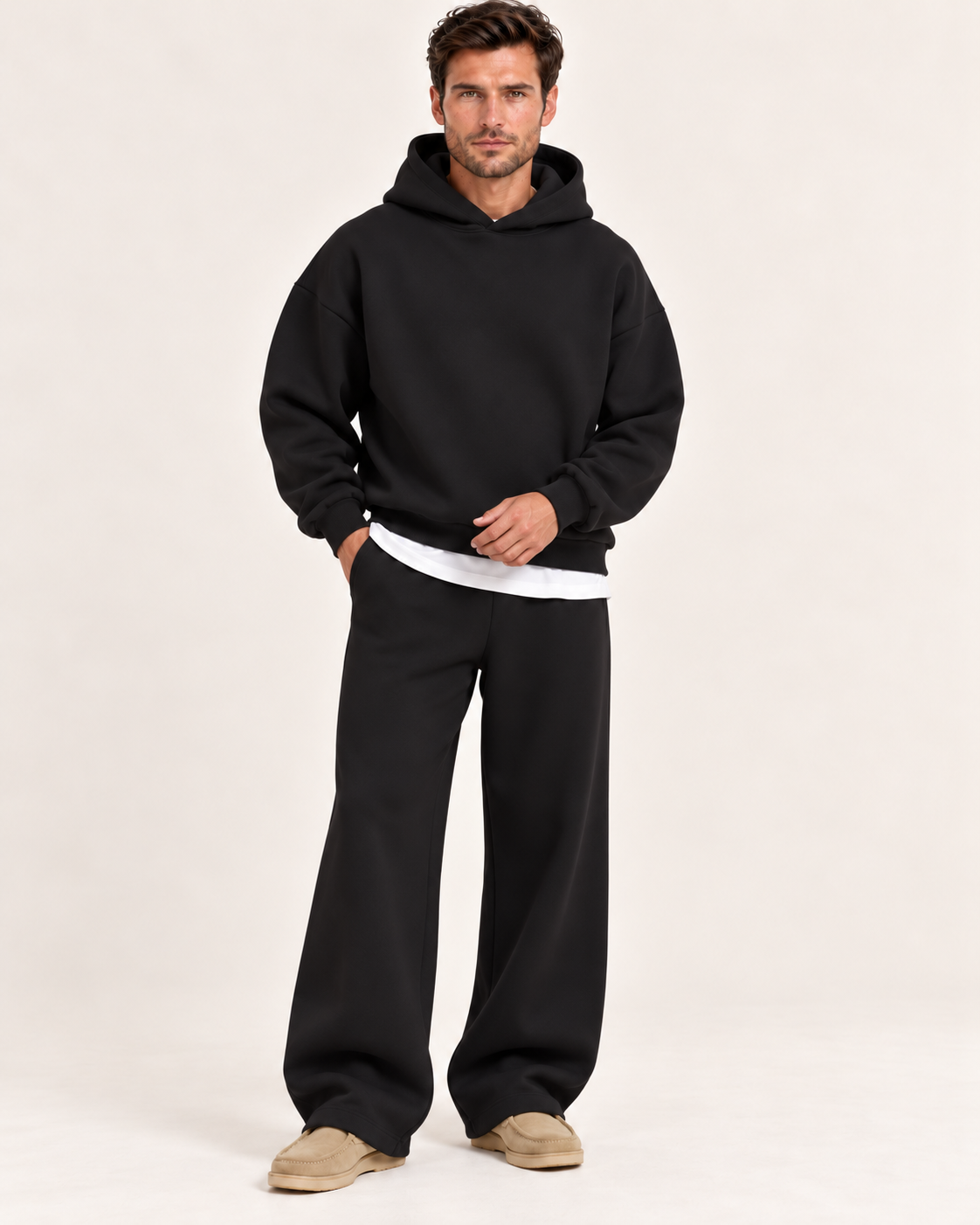Men's Tracksuit Set With Wide Leg Joggers