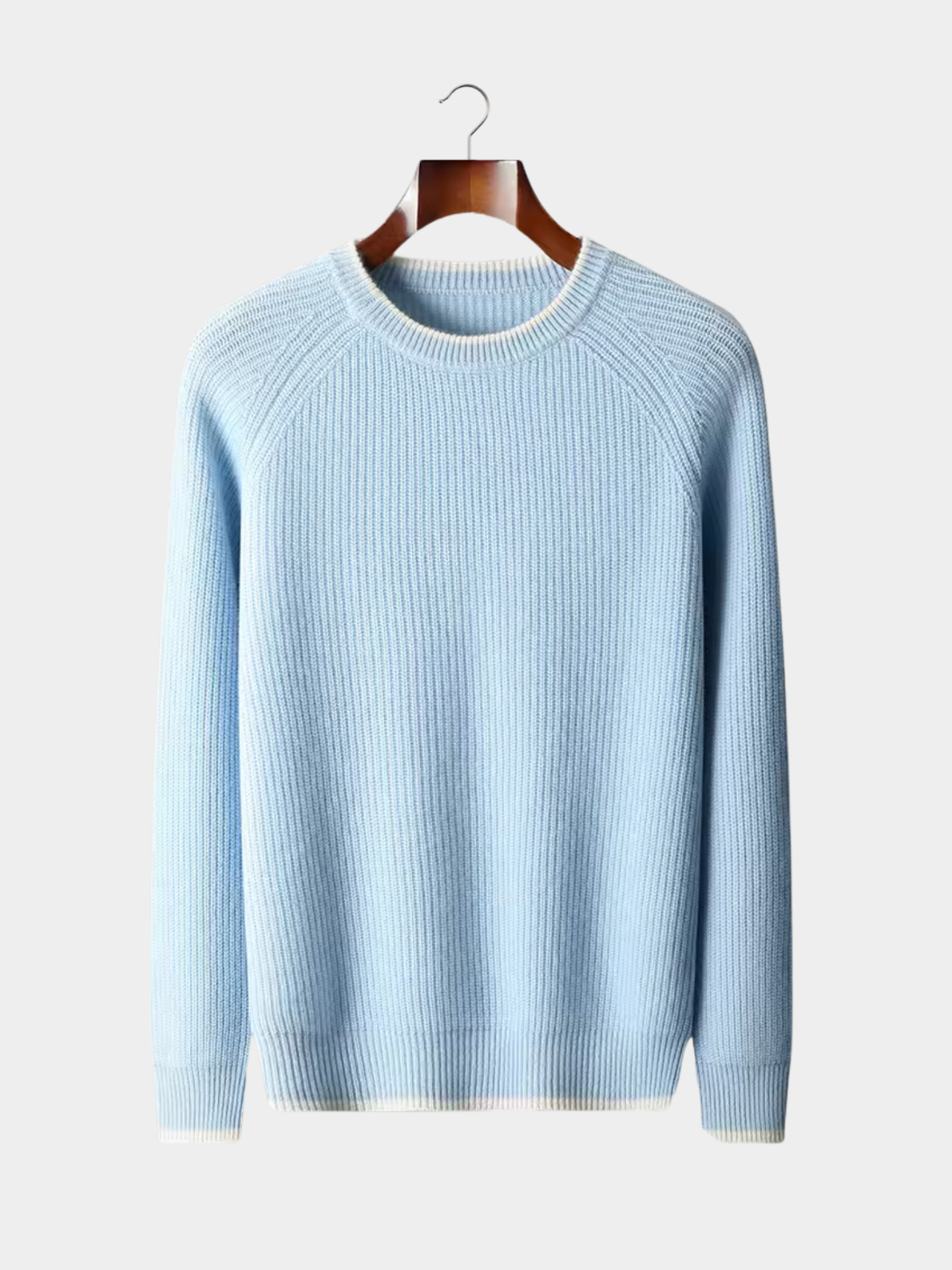 Men's Knit Jumper — Crew Neck, Ribbed Trim, Everyday Layering