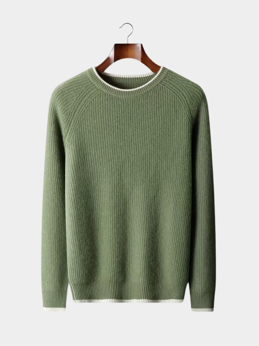 Men's Knit Jumper — Crew Neck, Ribbed Trim, Everyday Layering