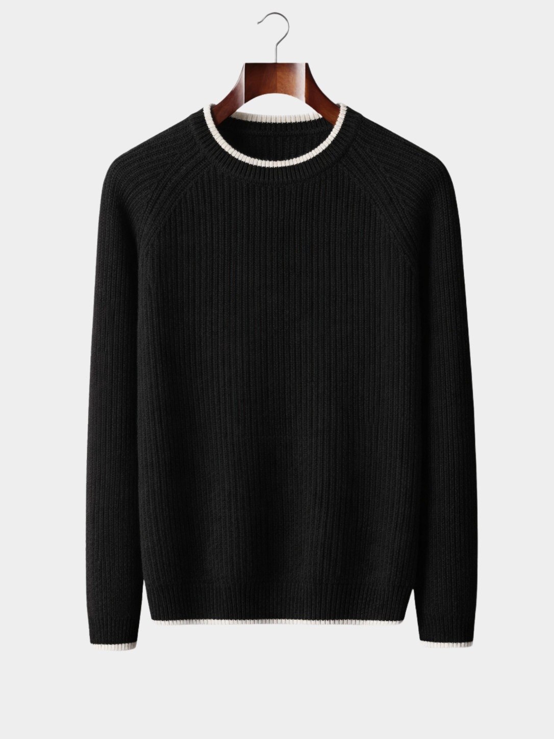 Men's Knit Jumper — Crew Neck, Ribbed Trim, Everyday Layering