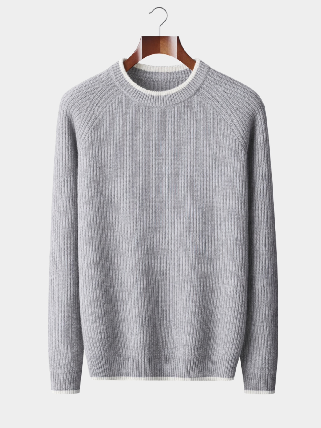 Men's Knit Jumper — Crew Neck, Ribbed Trim, Everyday Layering
