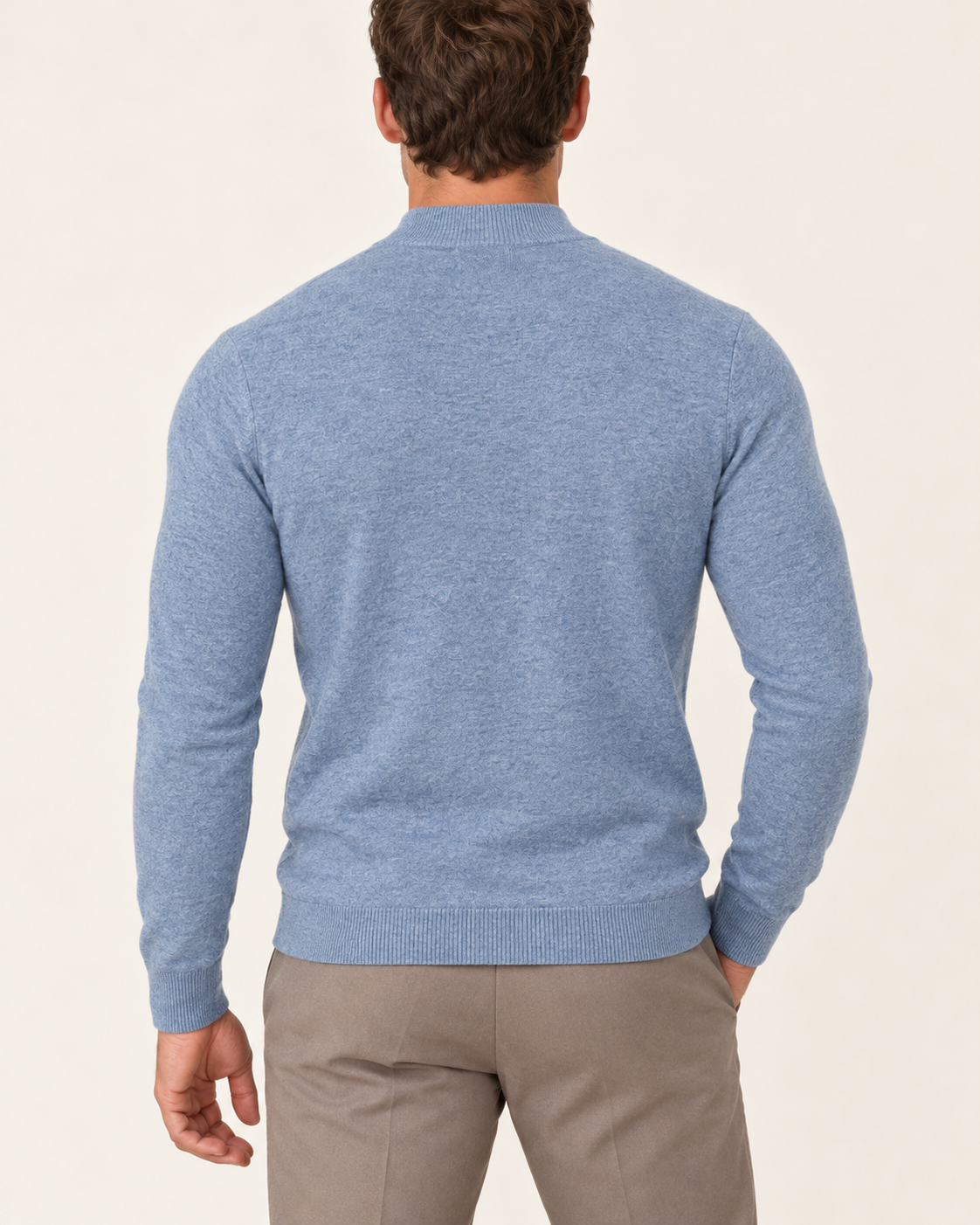 Men's Ultra Fine Knit Mock Neck Jumper