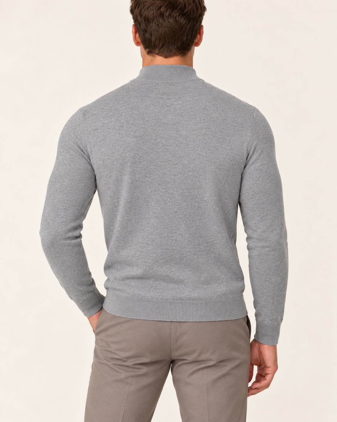 Men's Ultra Fine Knit Mock Neck Jumper