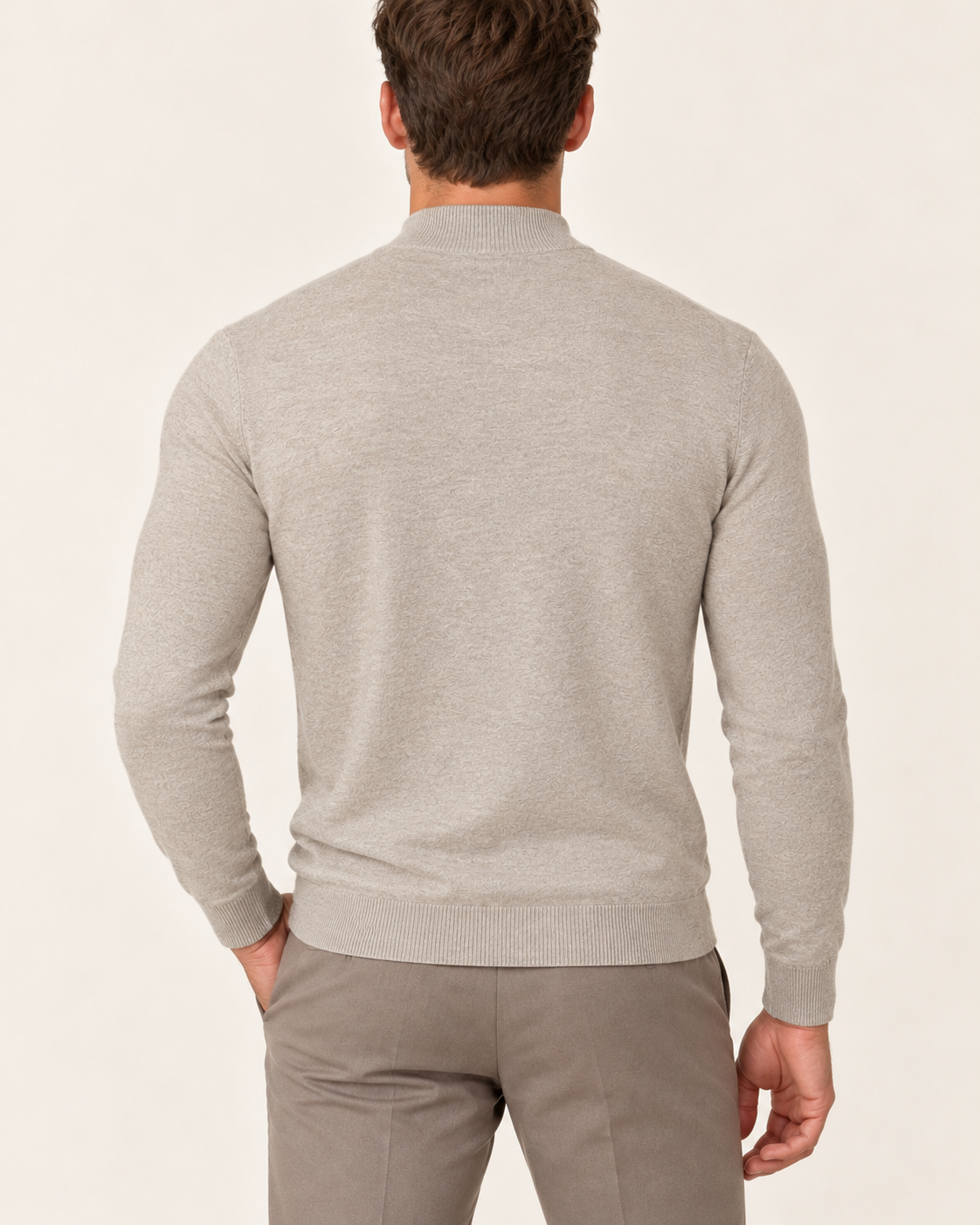 Men's Ultra Fine Knit Mock Neck Jumper