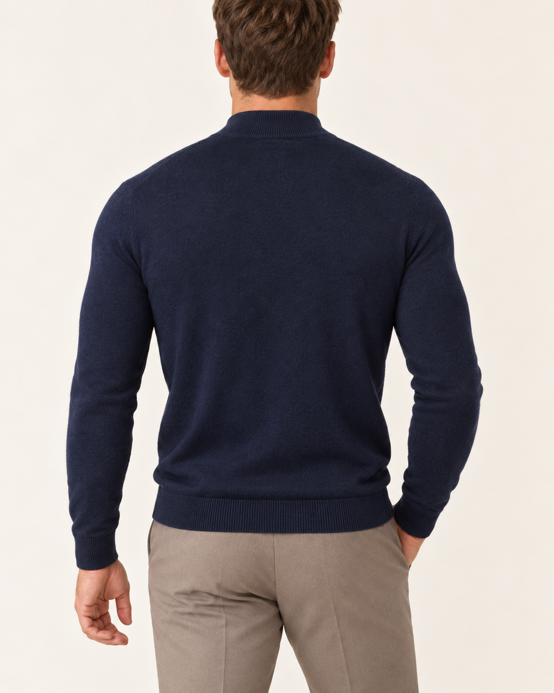 Men's Ultra Fine Knit Mock Neck Jumper