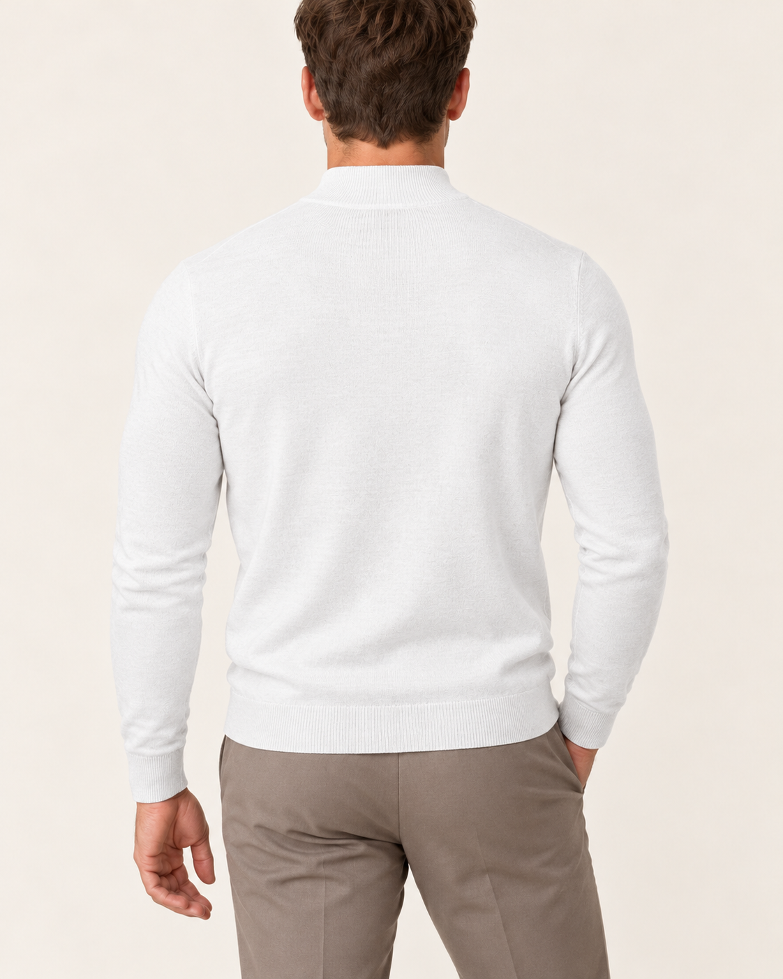Men's Ultra Fine Knit Mock Neck Jumper