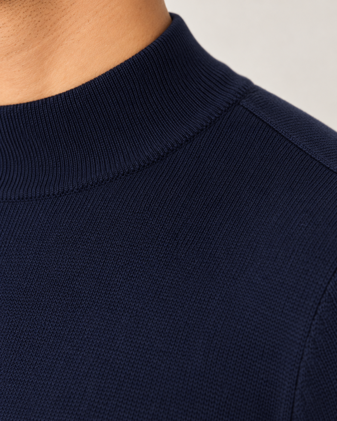 Men's Ultra Fine Knit Mock Neck Jumper