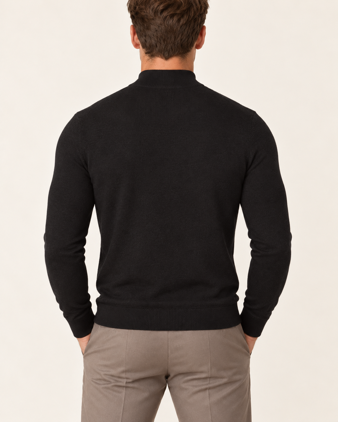 Men's Ultra Fine Knit Mock Neck Jumper