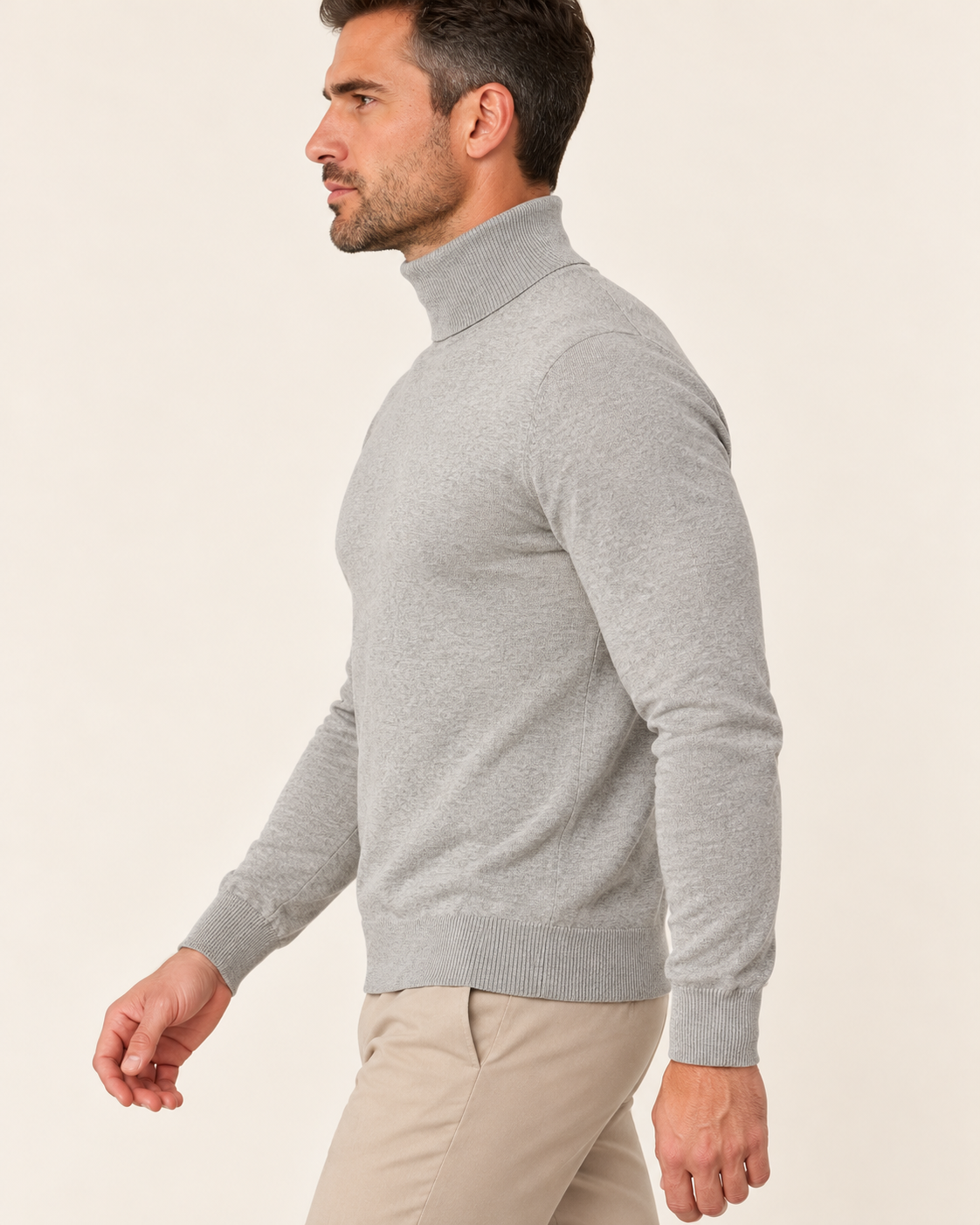 Men's Ultra Fine Knit Roll Neck Jumper