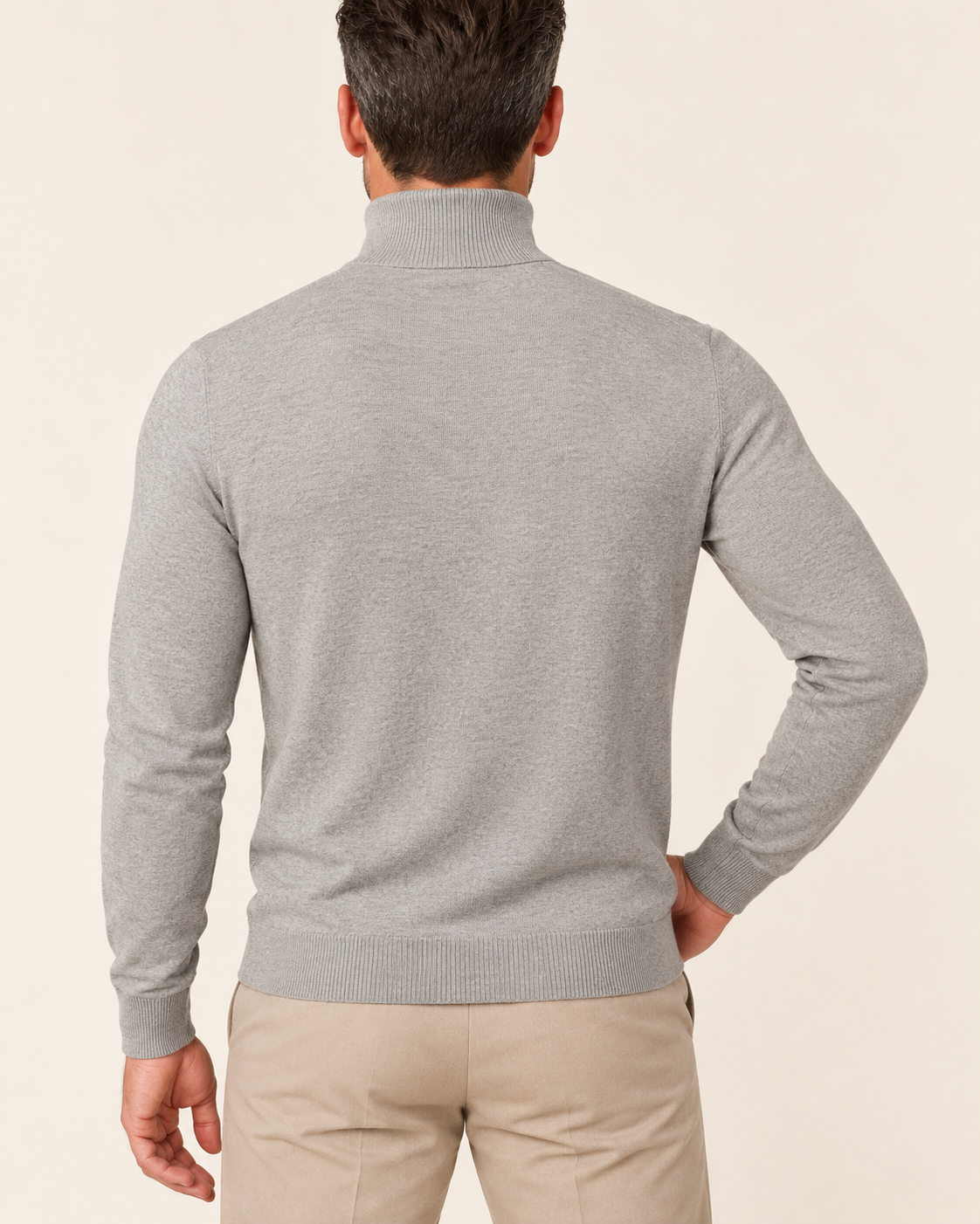 Men's Ultra Fine Knit Roll Neck Jumper