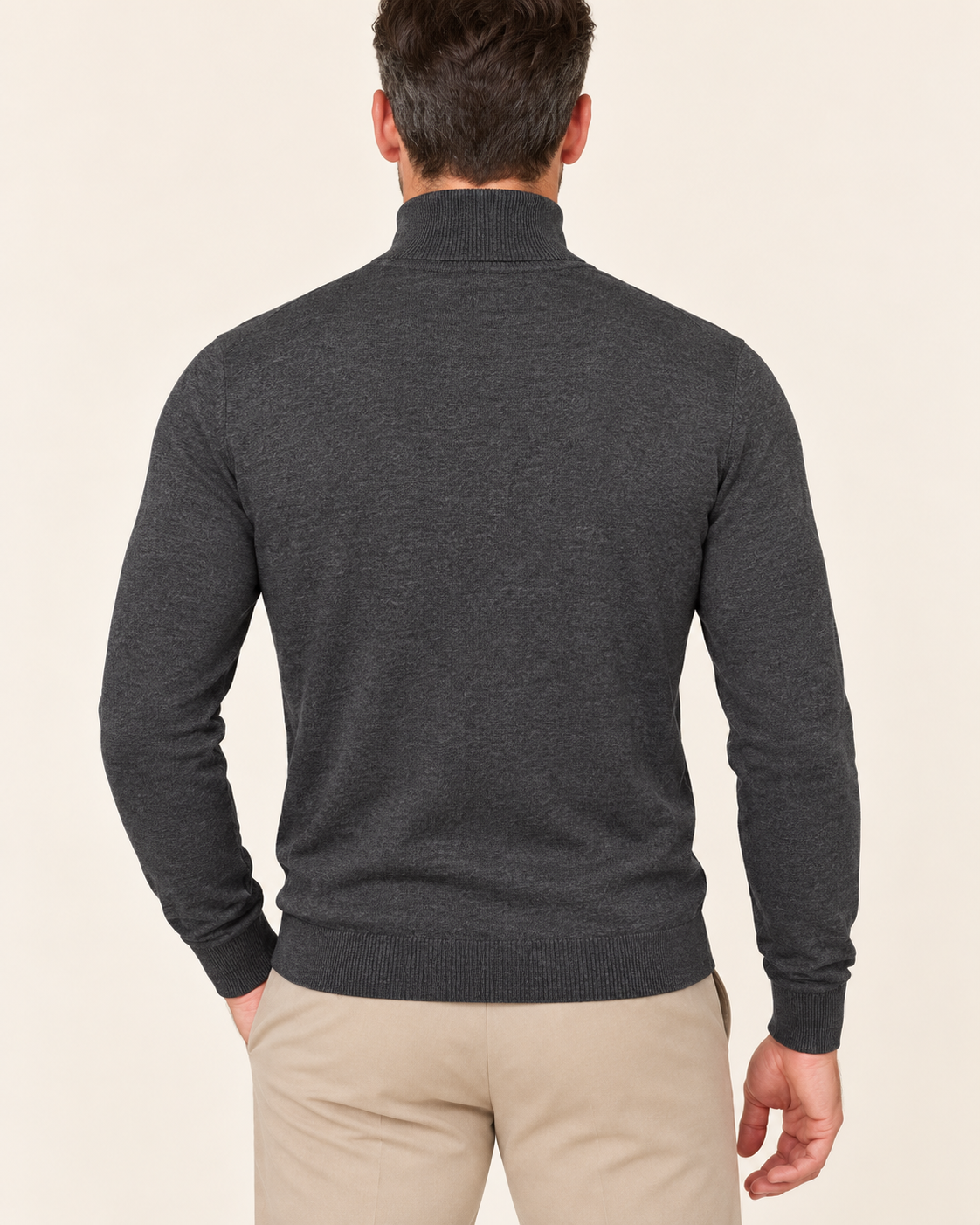 Men's Ultra Fine Knit Roll Neck Jumper