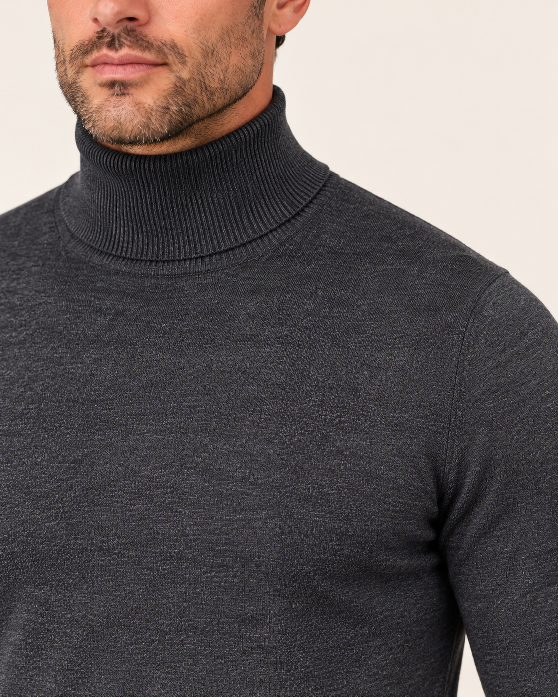 Men's Ultra Fine Knit Roll Neck Jumper