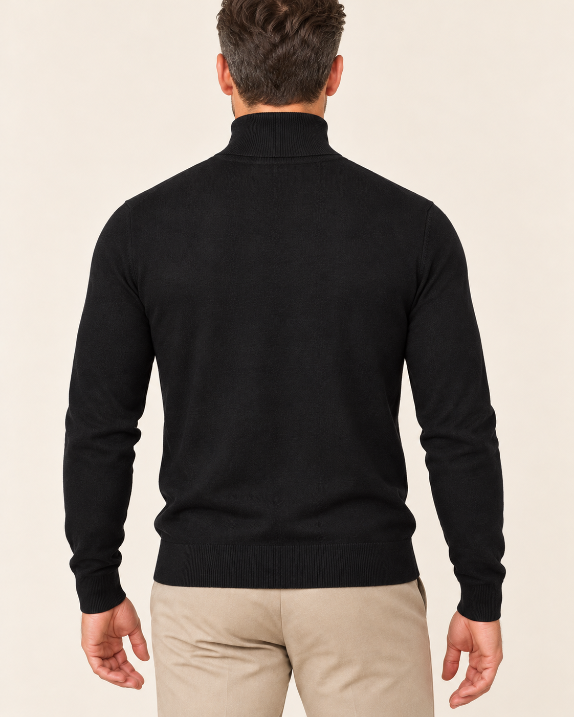 Men's Ultra Fine Knit Roll Neck Jumper