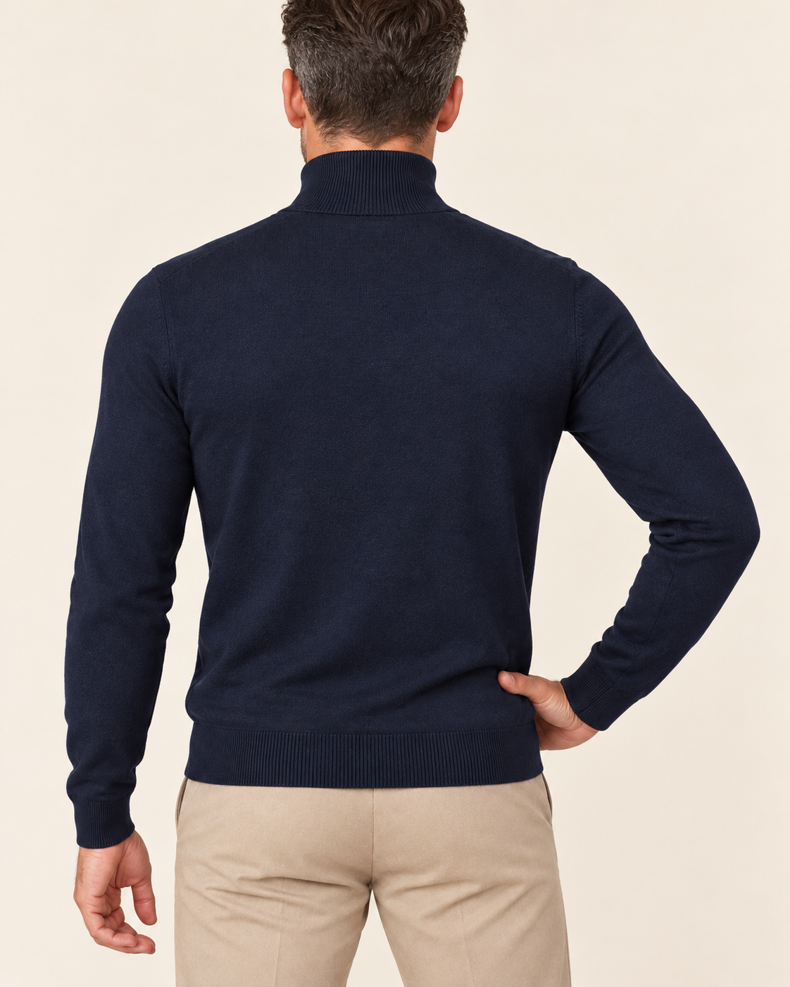 Men's Ultra Fine Knit Roll Neck Jumper