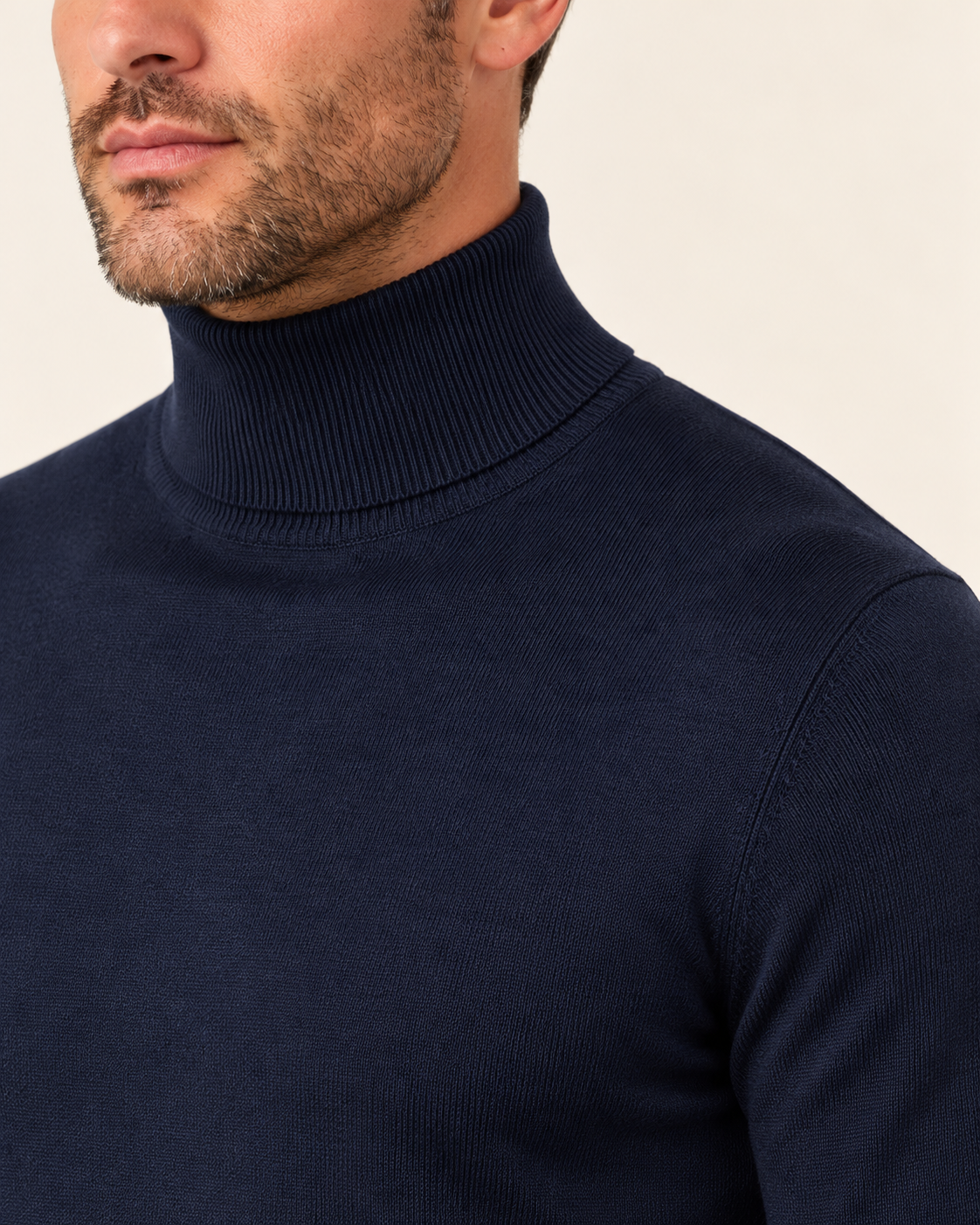 Men's Ultra Fine Knit Roll Neck Jumper