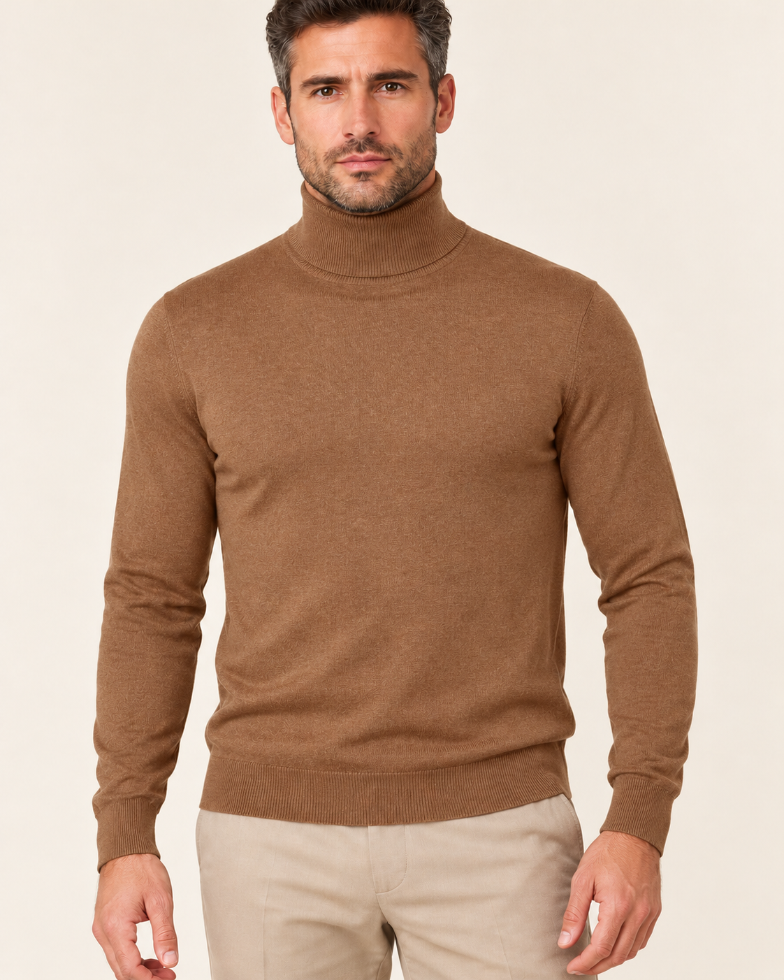 Men's Ultra Fine Knit Roll Neck Jumper