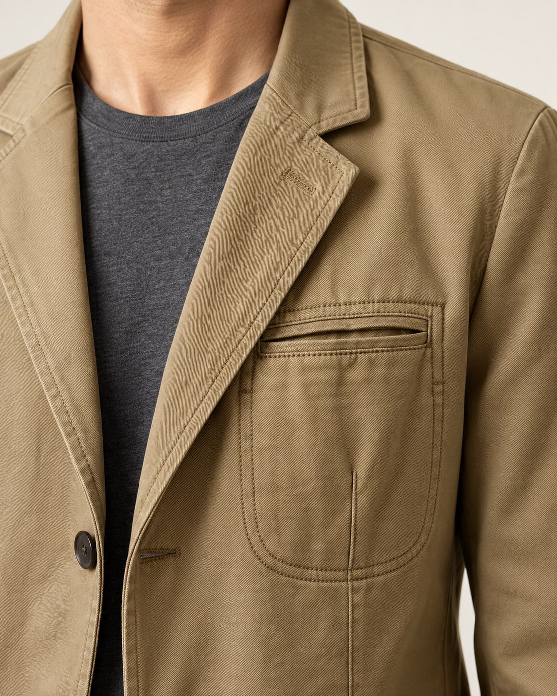 Men's Washed Cotton Blazer With Patch Pockets