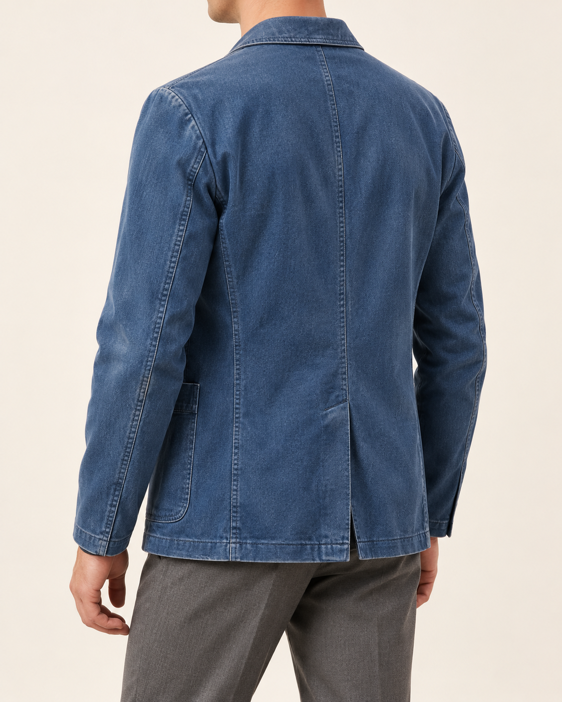 Men's Washed Cotton Blazer With Patch Pockets