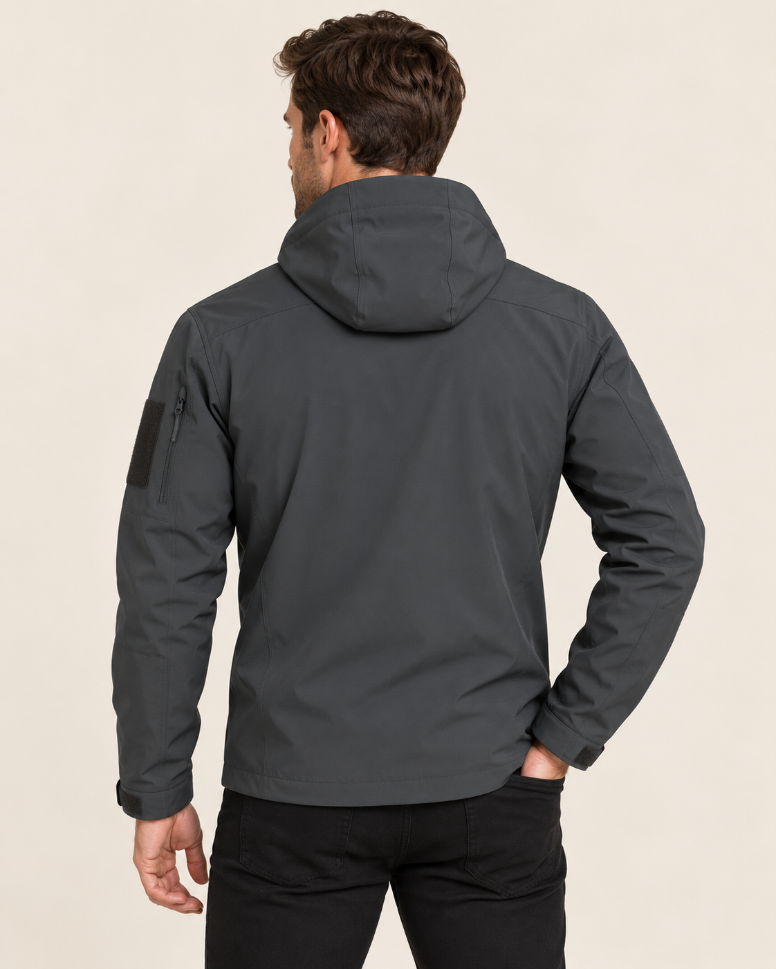 Men's Water-Resistant Softshell Jacket with Hood