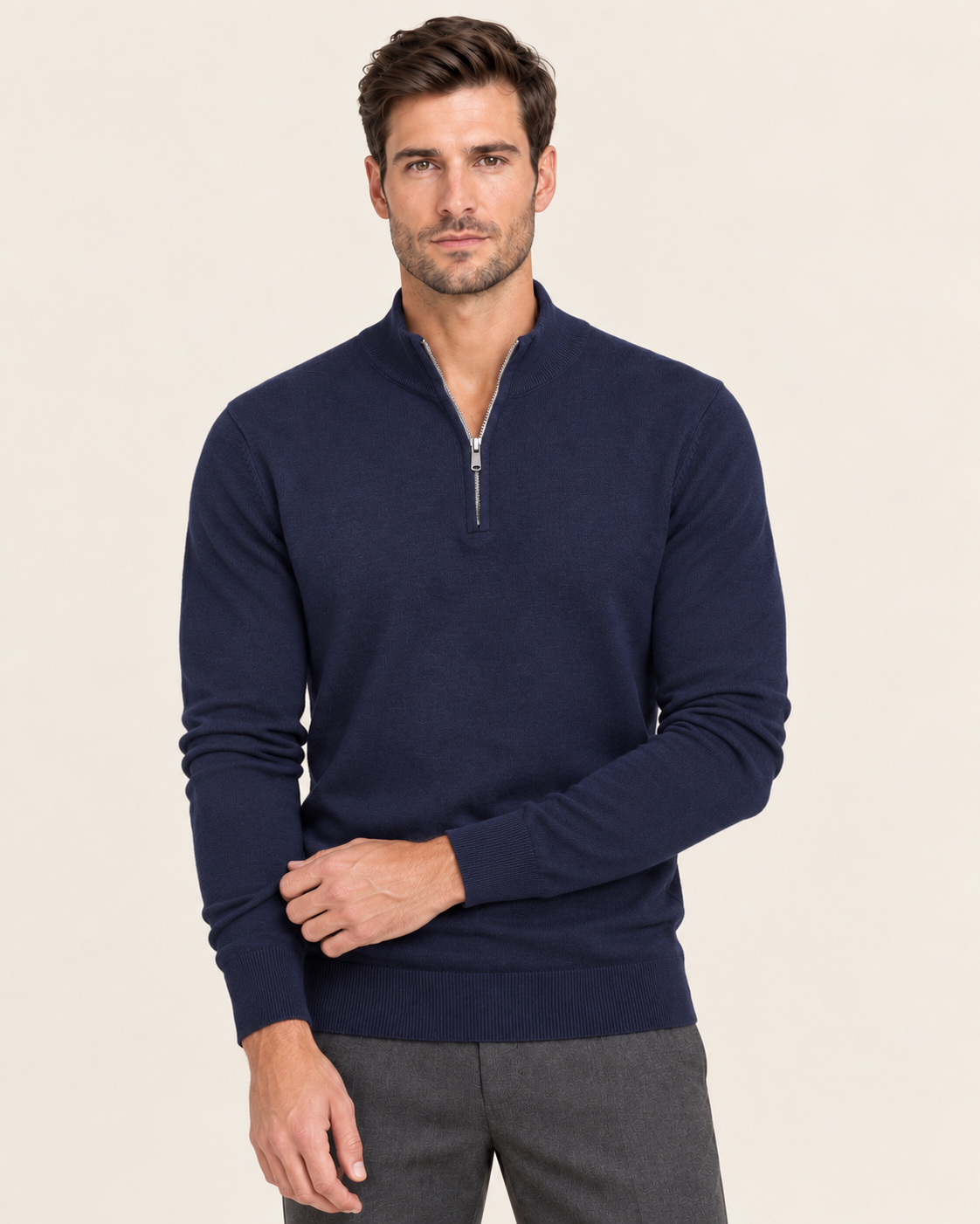 Men's Lightweight Half Zip Jumper in Royal Blue
