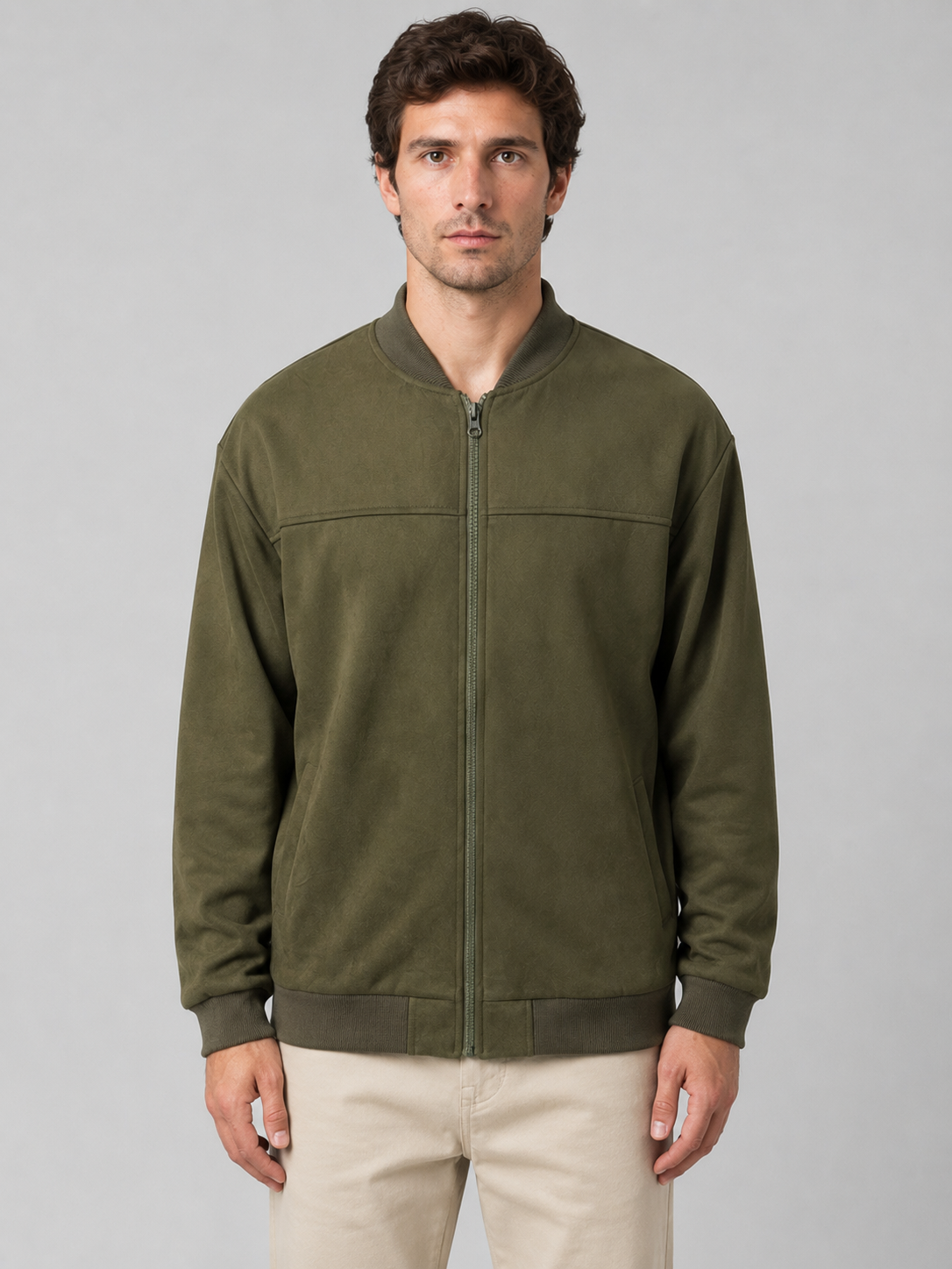 Men's Casual Zip Bomber Jacket Regular Fit Classic Style Everyday Wear