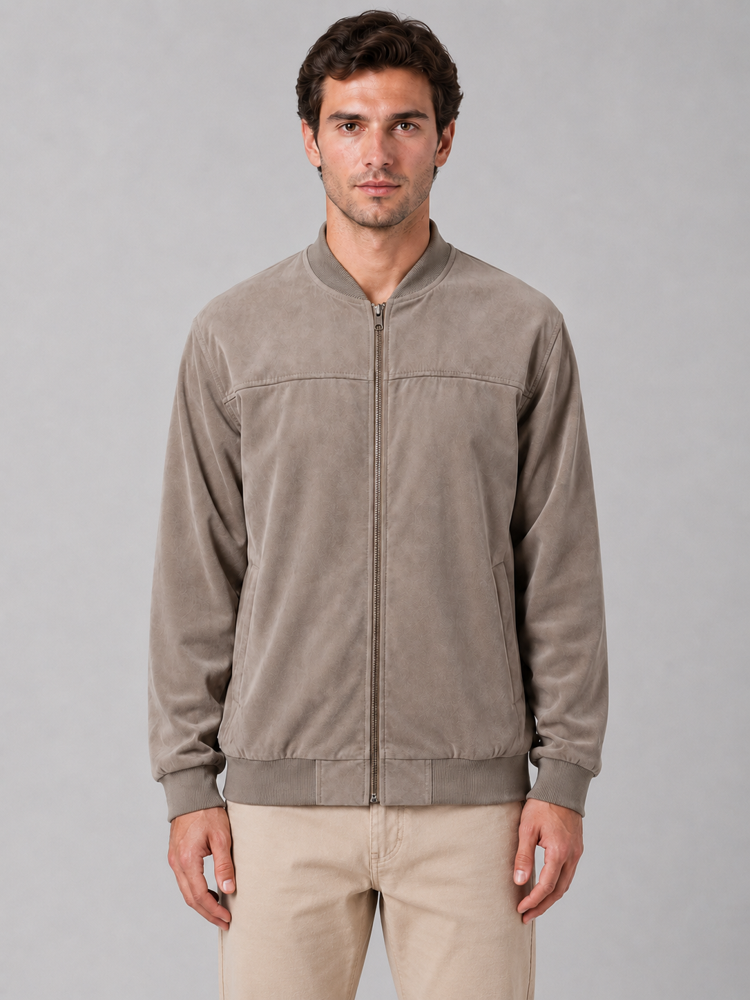 Men's Casual Zip Bomber Jacket Regular Fit Classic Style Everyday Wear
