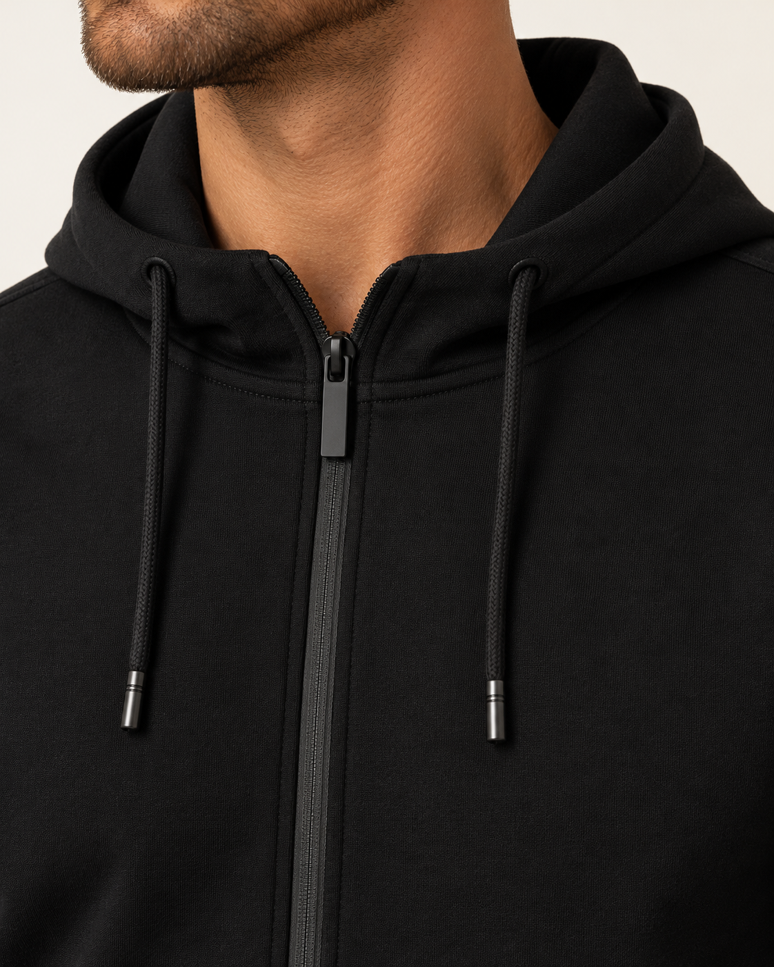 Men's Zip Up Hooded Tracksuit Set in Black, view 3