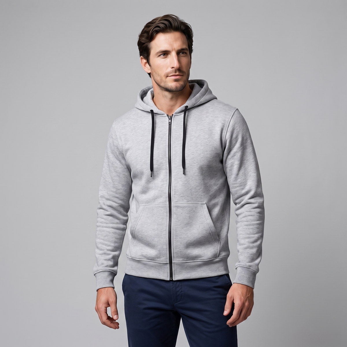 Men's Casual Fleece Hoodie Vest Zip-Up Relaxed Fit Layering Everyday
